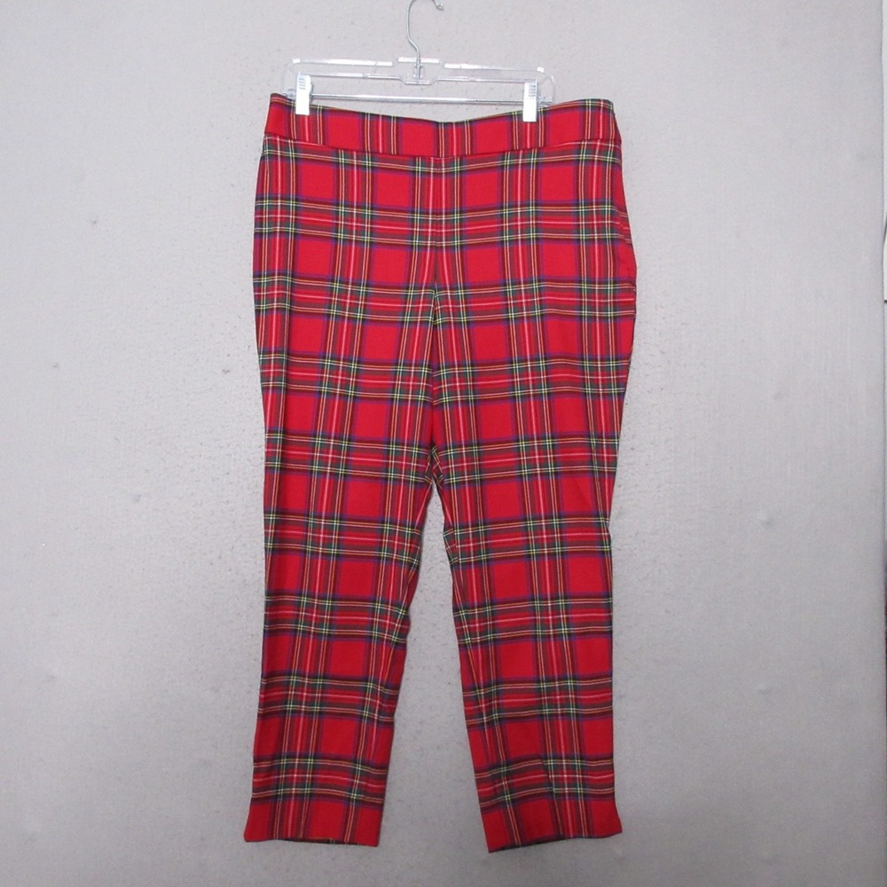 Talbots Red and Green Plaid Women's Trousers